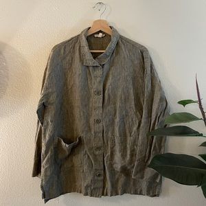 Eileen Fisher 100% Organic Linen Work Jacket
